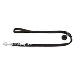 Hunter Rundleder Verstelbare Hondenlijn Zwart