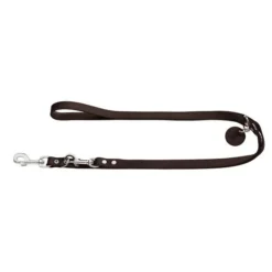 Hunter Rundleder Verstelbare Hondenlijn Donkerbruin