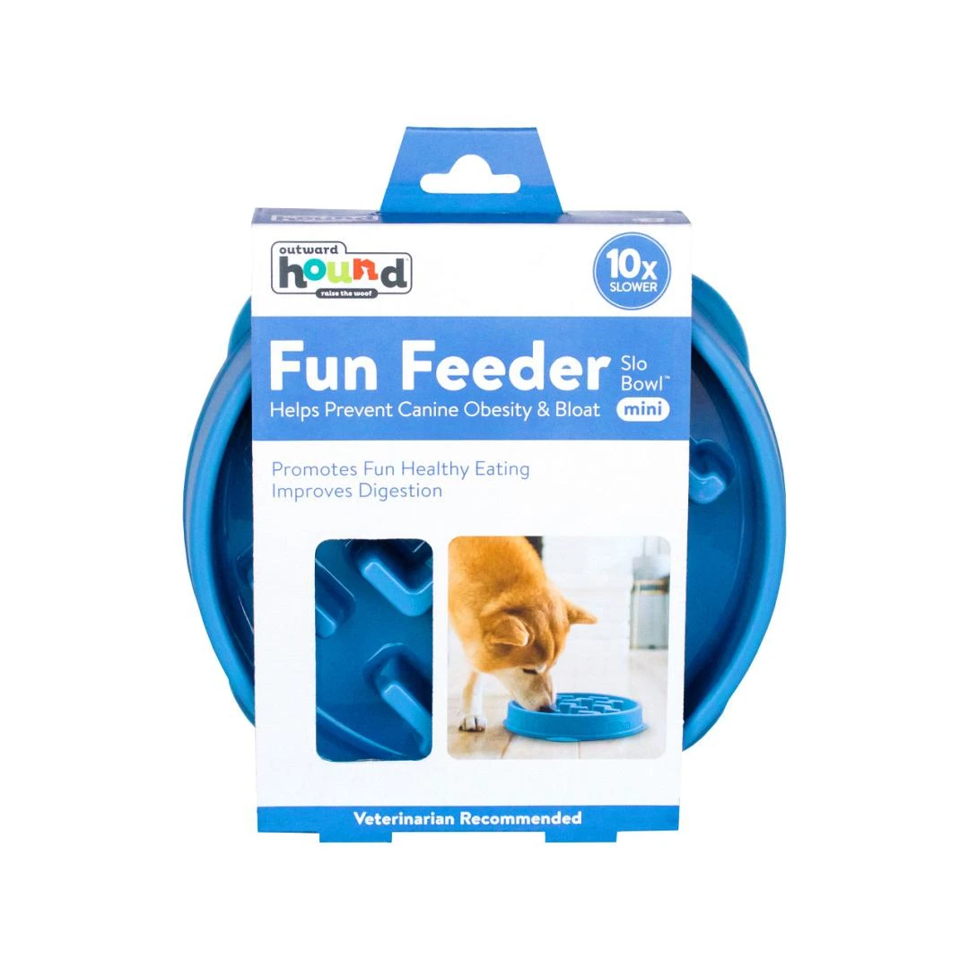 Outward Hound Slo-Bowl Fun Feeder Notch Blauw 2 Outward Hound Slo-Bowl Fun Feeder Notch Blauw - Image 2