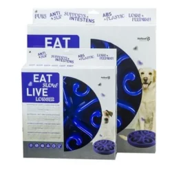 Eat Slow Live Longer Voerbak Original Blue -Dieren Verzorg Verkoopwinkel EATS002 003